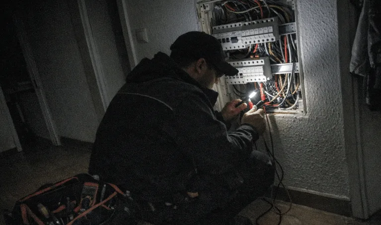 Elektriker-Notdienst Fahrzeug bei einem nächtlichen Einsatz oder Wochenend-Einsatz in Pforzheim